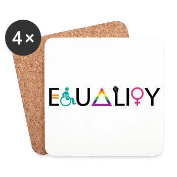 Égalité LGBT Sentence Cadeau Pride Droits - Dessous de verre (lot de 4) - blanc - Devant
