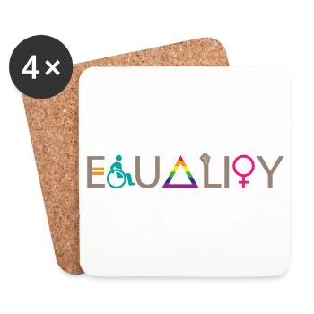Égalité LGBT Sentence Cadeau Pride Droits - Dessous de verre (lot de 4) - blanc - Devant