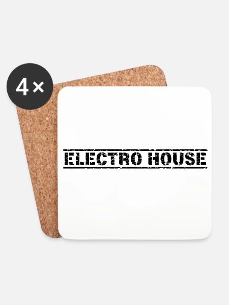 Electro House - Untersetzer (4er-Set) - Weiß