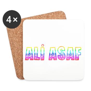 Ali Asaf RS Rainbow - Coasters (set of 4) - white - Front