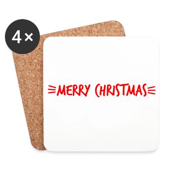 PÈRE NOËL. NOËL. JOYEUX NOËL. JE PEUX PAS - Dessous de verre (lot de 4) - blanc - Devant