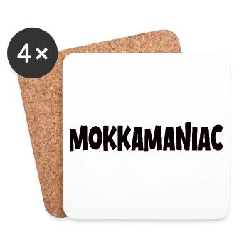 Café disant Mochamaniac noir - Dessous de verre (lot de 4) - blanc - Devant