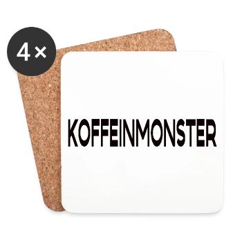 Kaffee spruch lustig Koffeinmonster - Untersetzer (4er-Set) - Weiß - Vorne