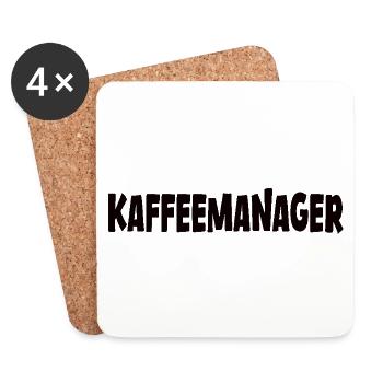 Kaffeespruch lustig - Kaffeemanager - Untersetzer (4er-Set) - Weiß - Vorne