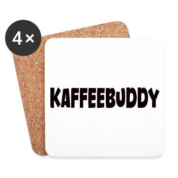 Kaffee Kaffeebuddy Spruch für Kaffeeliebe - Untersetzer (4er-Set) - Weiß - Vorne