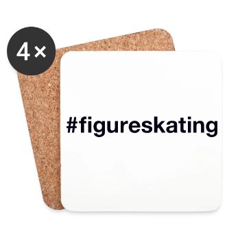 Patinage artistique Eiskunstlauf Hashtag - Dessous de verre (lot de 4) - blanc - Devant