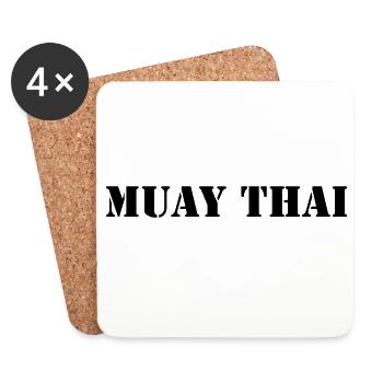 Muay thaï - Dessous de verre (lot de 4) - blanc - Devant