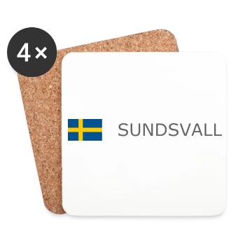 Sweden Flag - Sundsvall - Sverige - Schweden - Untersetzer (4er-Set) - Weiß - Vorne