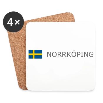 Drapeau de la Suède - Norrköping - Sverige - Schweden - Dessous de verre (lot de 4) - blanc - Devant