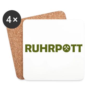 Ruhrpott - Dat hat wat mittn Herz zu tun - Zeche - Untersetzer (4er-Set) - Weiß - Vorne