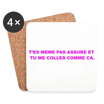 T’es Même Pas Assuré - Dessous de verre (lot de 4) - blanc - Devant