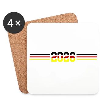 2026 Germany Flag - Coasters (set of 4) - white - Front