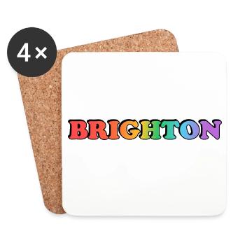 Brighton schwuler LGBTQ Rainbow Pride - Untersetzer (4er-Set) - Weiß - Vorne
