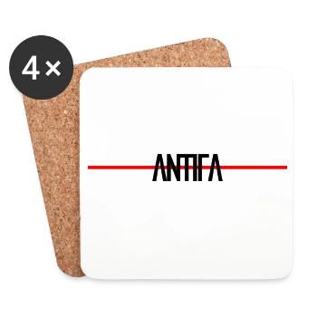 Résumé Antifa - Dessous de verre (lot de 4) - blanc - Devant