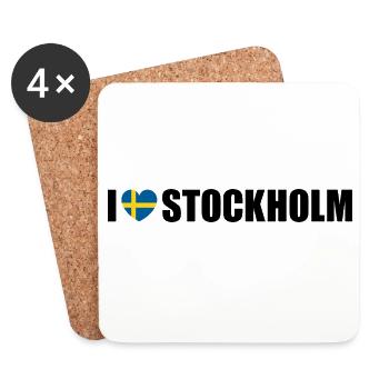 I love Stockholm Sweden - Coasters (set of 4) - white - Front