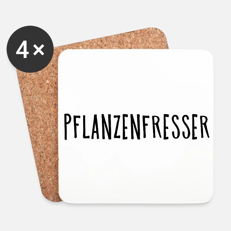 Pflanzenfresser Vegan Geschenk Plant - Untersetzer (4er-Set) - Weiß