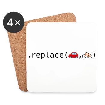 Replace cars with bikes; Python edition - Coasters (set of 4) - white - Front