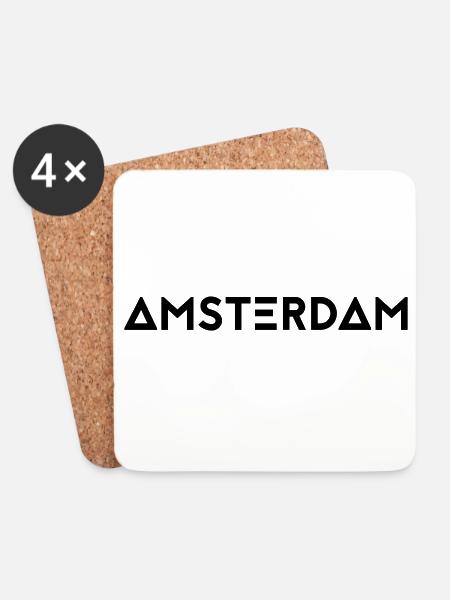 AMSTERDAM - Coasters (set of 4) - white