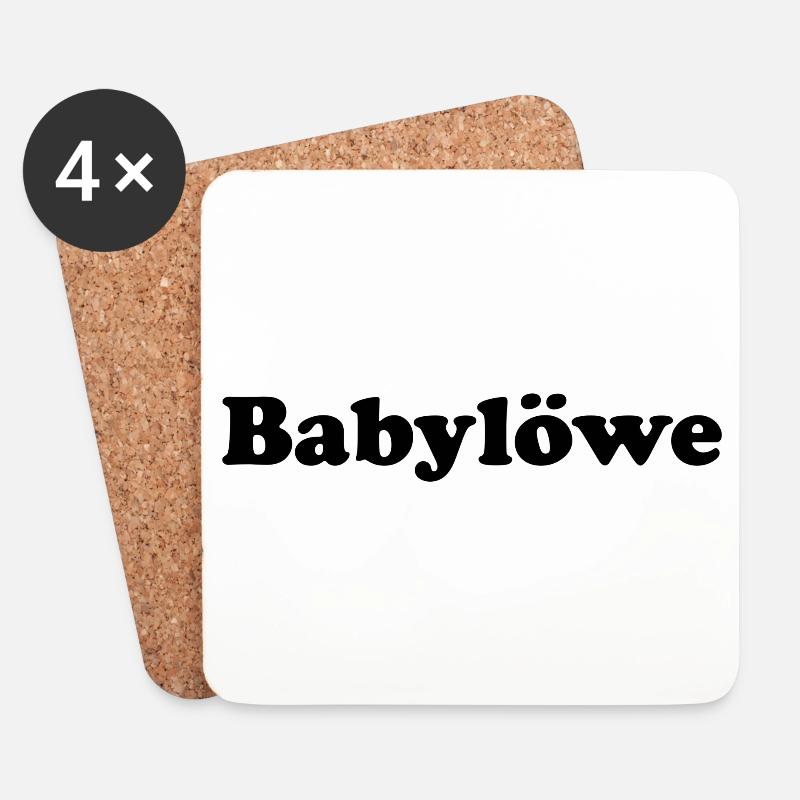 Babylöwe - Untersetzer (4er-Set) - Weiß