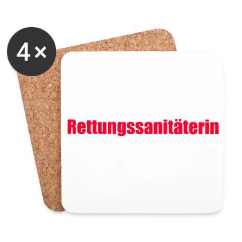 Rettungssanitäterin Schriftzug - Untersetzer (4er-Set) - Weiß - Vorne