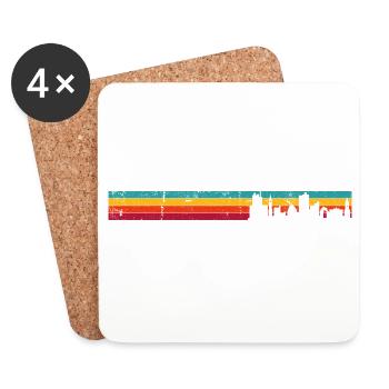 Dusk Rainbow Skyline - Coasters (set of 4) - white - Front