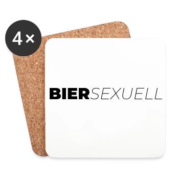 Biersexuell - Untersetzer (4er-Set) - Weiß - Vorne