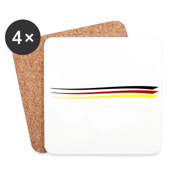 Deutschland Team Linie Fahne - Untersetzer (4er-Set) - Weiß - Vorne