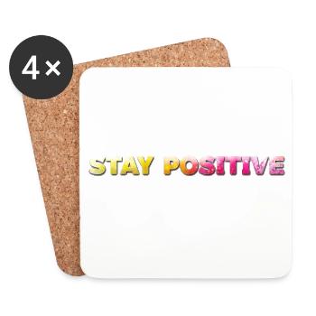 Restez positif - Dessous de verre (lot de 4) - blanc - Devant