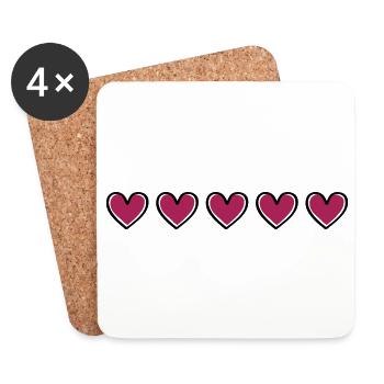 coeur symbole amour coeur - Dessous de verre (lot de 4) - blanc - Devant