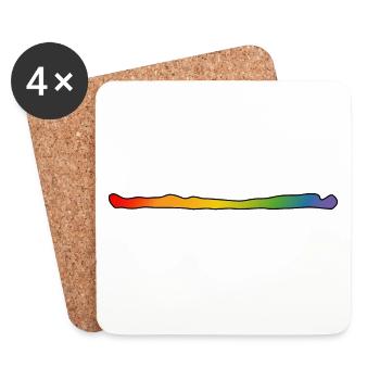 LGBT lgbtqi queer Regenbogenshirt - Untersetzer (4er-Set) - Weiß - Vorne