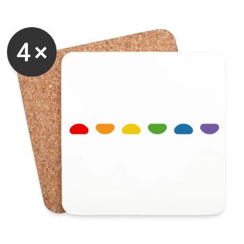 Regenbogen Nugget - Untersetzer (4er-Set) - Weiß - Vorne