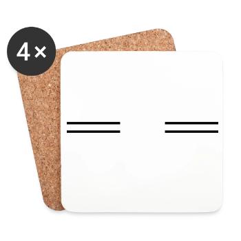 Symbol_streifen - Dessous de verre (lot de 4) - blanc - Devant