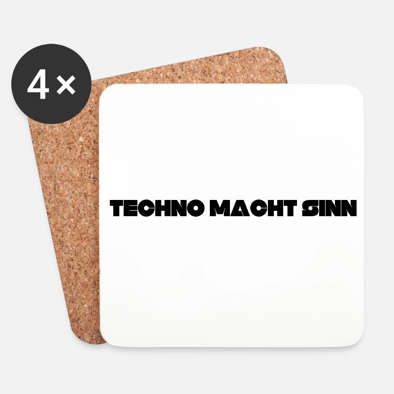 Techno macht Sinn - Untersetzer (4er-Set) - Weiß