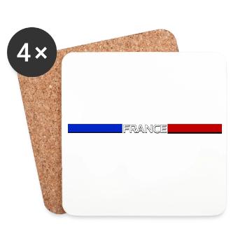 Frankreich fan flagge trikot - Untersetzer (4er-Set) - Weiß - Vorne