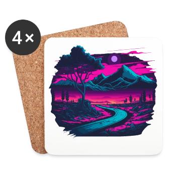Le chemin des montagnes - Dessous de verre (lot de 4) - blanc - Devant