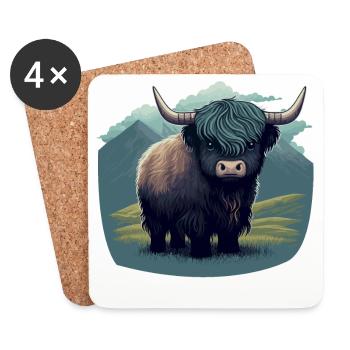 Petit Yak - Dessous de verre (lot de 4) - blanc - Devant