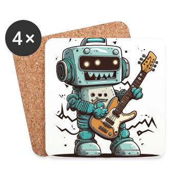Rock and Roll Robot - Coasters (set of 4) - white - Front