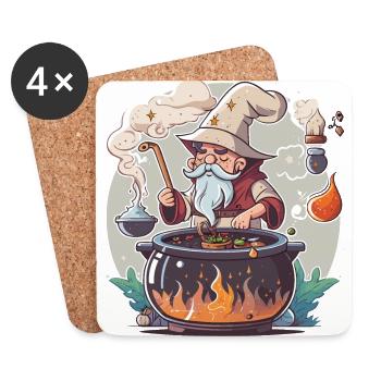 Chef mystique - Dessous de verre (lot de 4) - blanc - Devant