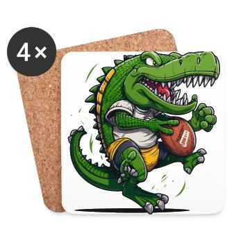 Croco d’Amérique - Dessous de verre (lot de 4) - blanc - Devant