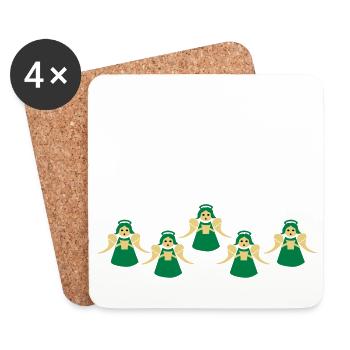 Singing Christmas angels - cute angels - Coasters (set of 4) - white - Front