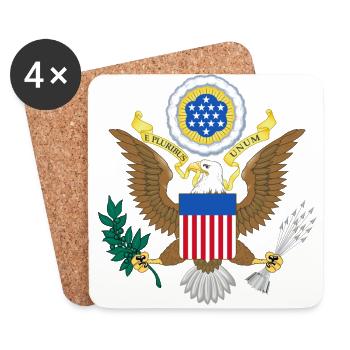 USA coat of arms - Untersetzer (4er-Set) - Weiß - Vorne