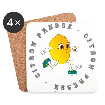 Citron pressé - Dessous de verre (lot de 4) - blanc - Devant
