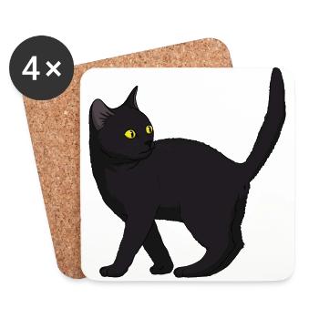 Cat Black - Coasters (set of 4) - white - Front
