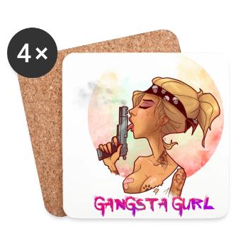 gangsta girl - Coasters (set of 4) - white - Front