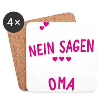 Ich bin die Oma - Untersetzer (4er-Set) - Weiß - Vorne