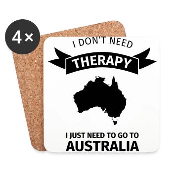 I don't need therapy I just need to go to Australi - Dessous de verre (lot de 4) - blanc - Devant