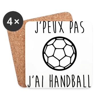 j'peux pas j'ai handball - Dessous de verre (lot de 4) - blanc - Devant