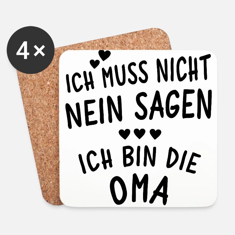 Ich bin die Oma - Untersetzer (4er-Set) - Weiß