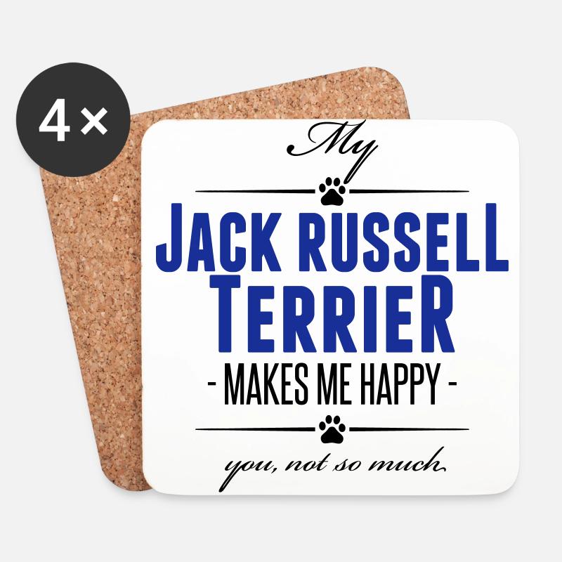 My Jack Russell Terrier makes me happy - Untersetzer (4er-Set) - Weiß