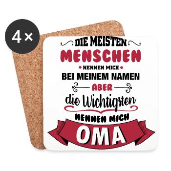 Beim Namen nennen - Oma - Untersetzer (4er-Set) - Weiß - Vorne